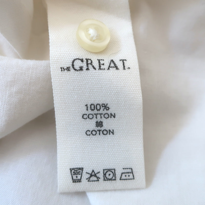THE GREAT The Abbey Top Cream Cotton Size 2 Sleeveless Button-Up Blouse NEW