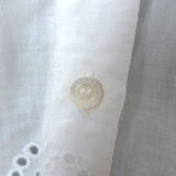 FRAME Eyelet Puff Sleeve Top White Ramie Size Extra Small Button-Down Blouse