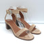 Givenchy Studded Ankle Strap Sandals Beige Suede Size 38.5 Open Toe Heels