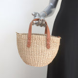 Clare V. Petite Lea Straw Tote Beige Small Crossbody Bag