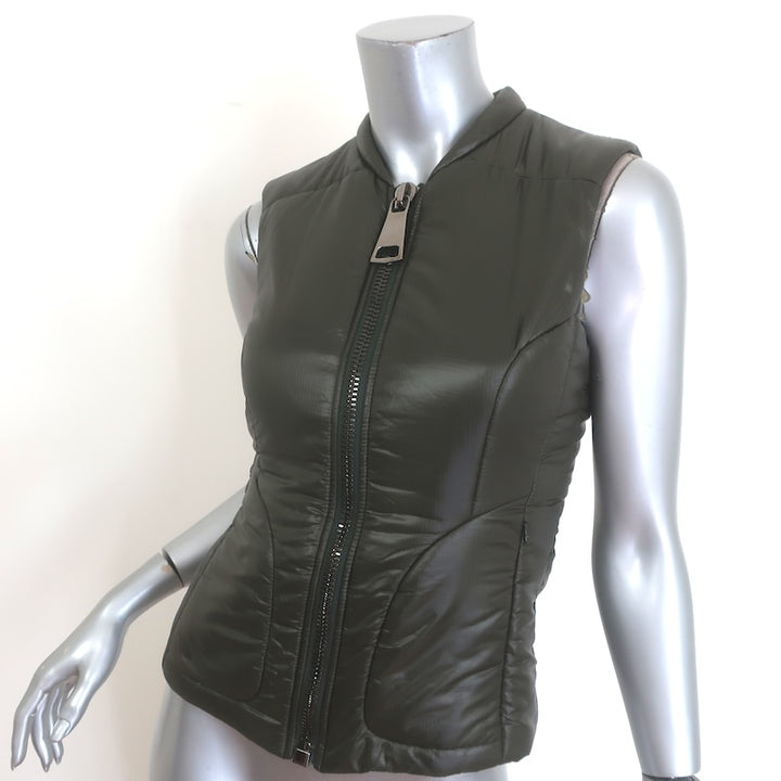 Authier Sestriere Puffer Vest Forest Green Size 38
