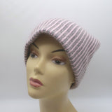 The Elder Statesman Watchman Striped Cashmere Beanie Light Pink/Gray