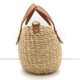 Clare V. Petite Lea Straw Tote Beige Small Crossbody Bag