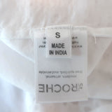 St. Roche Eyelet-Embroidered Ruffle Strap Tank Top White Cotton Size Small