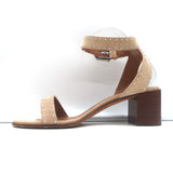 Givenchy Studded Ankle Strap Sandals Beige Suede Size 38.5 Open Toe Heels