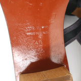 Lanvin Flower Sandals Black Satin Size 40 Low Heel Slingback Thong