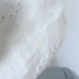 FRAME Eyelet Puff Sleeve Top White Ramie Size Extra Small Button-Down Blouse