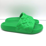 Louis Vuitton Waterfront Pool Slide Sandals Green Monogram Rubber Size 5.5