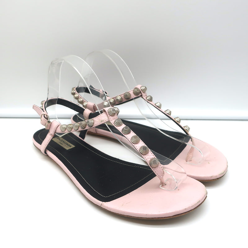 Balenciaga Giant T-Strap Sandals Light Pink Size Owned