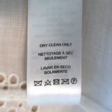 FRAME Eyelet Puff Sleeve Top White Ramie Size Extra Small Button-Down Blouse