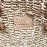 Clare V. Petite Lea Straw Tote Beige Small Crossbody Bag
