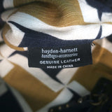 Hayden-Harnett Chain Strap Foldover Large Shoulder Bag Black Patent Leather