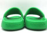 Louis Vuitton Waterfront Pool Slide Sandals Green Monogram Rubber Size 5.5