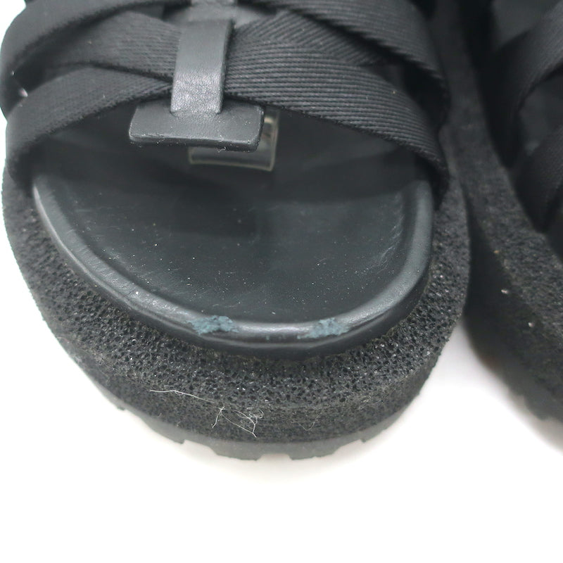 Rag &amp; Bone Park Flatform Sandals Black Grosgrain &amp; Leather Size 38