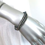 Chan Luu Leather Wrap Bracelet Navy/Gold