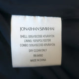 Jonathan Simkhai Belted Puff Sleeve Mini Dress Beige/Navy Floral Print Size 6