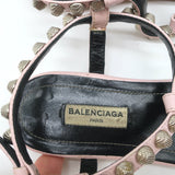 Balenciaga Giant T-Strap Sandals Light Pink Leather Size 40.5