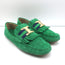 Tory Burch Gemini Link Moccasin Loafers Green Fringed Suede Size 7.5