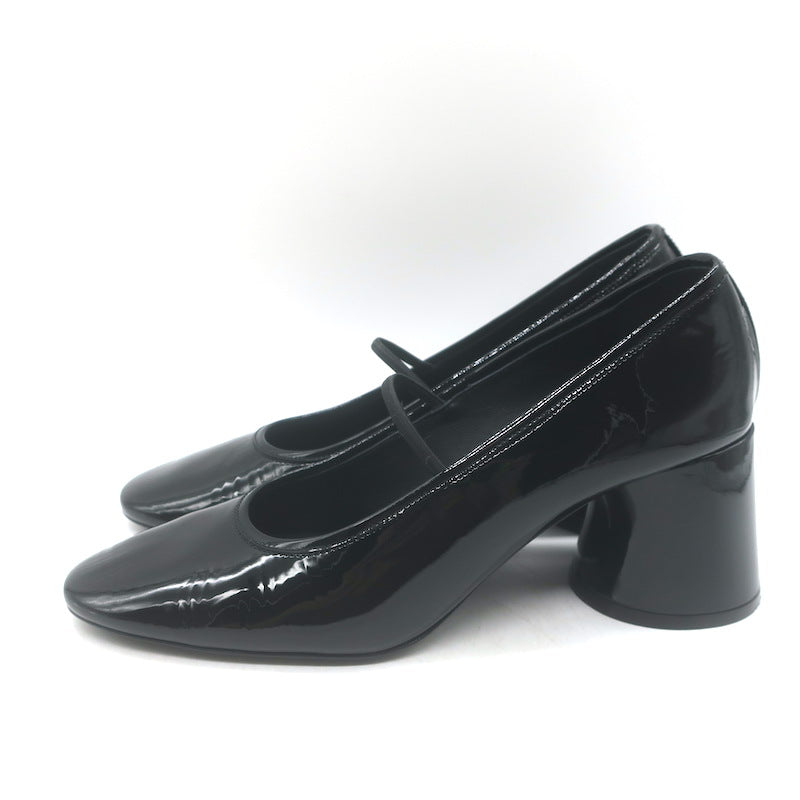 KHAITE Lorimer Mary Jane Pumps Black Patent Leather Size 38.5
