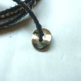 Chan Luu Leather Wrap Bracelet Navy/Gold