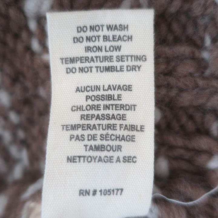 Ulla Johnson Skye Puff Sleeve Striped Cardigan Brown/Cream Wool Size Petite