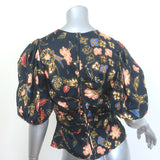 Ulla Johnson Elise Puff Sleeve Top Odessa Floral Print Satin Twill Size 4