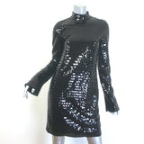 Helmut Lang Sequined Open-Back Shift Dress Black Size 4