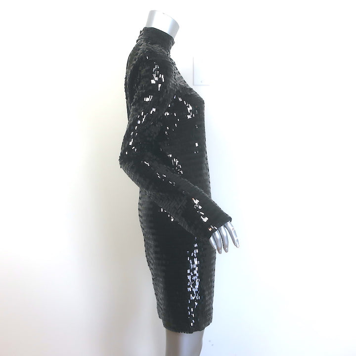 Helmut Lang Sequined Open-Back Shift Dress Black Size 4