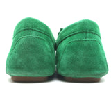 Tory Burch Gemini Link Moccasin Loafers Green Fringed Suede Size 7.5