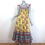 La DoubleJ Smock Midi Dress Yellow Cartwheel Giallo Print Cotton Size Small