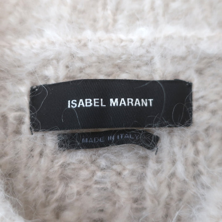 Isabel Marant Palima Cutout Cable Knit Sweater Ecru Mohair-Blend Size 34