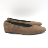 Toteme Minimalist Suede Ballet Flats Mushroom Brown Size 38