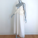 Zimmermann Textured Midi Slip Dress Cream Ruffled Chiffon Size 3