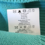 Michael Kors Collection Cashmere Ruched Sleeve V-Neck Sweater Seafoam Size Small