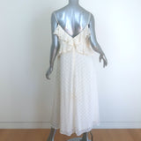 Zimmermann Textured Midi Slip Dress Cream Ruffled Chiffon Size 3