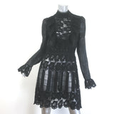 Anna Sui Ruffled-Bib Crochet Lace Dress Black Size 6
