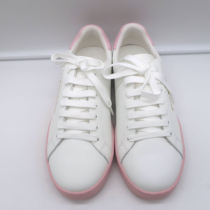 Palm Angels Palm One Low Top Sneakers White &amp; Pink Leather Size 39 NEW