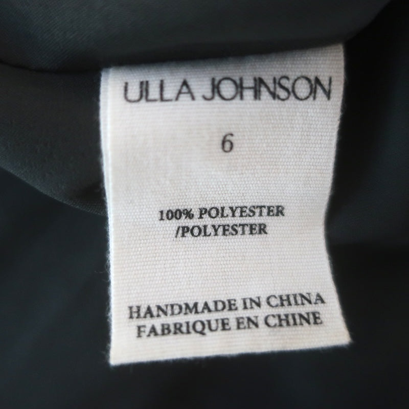 Ulla Johnson Gwen Puff Sleeve Mini Dress Obsidian Marble Print Taffeta Size 6
