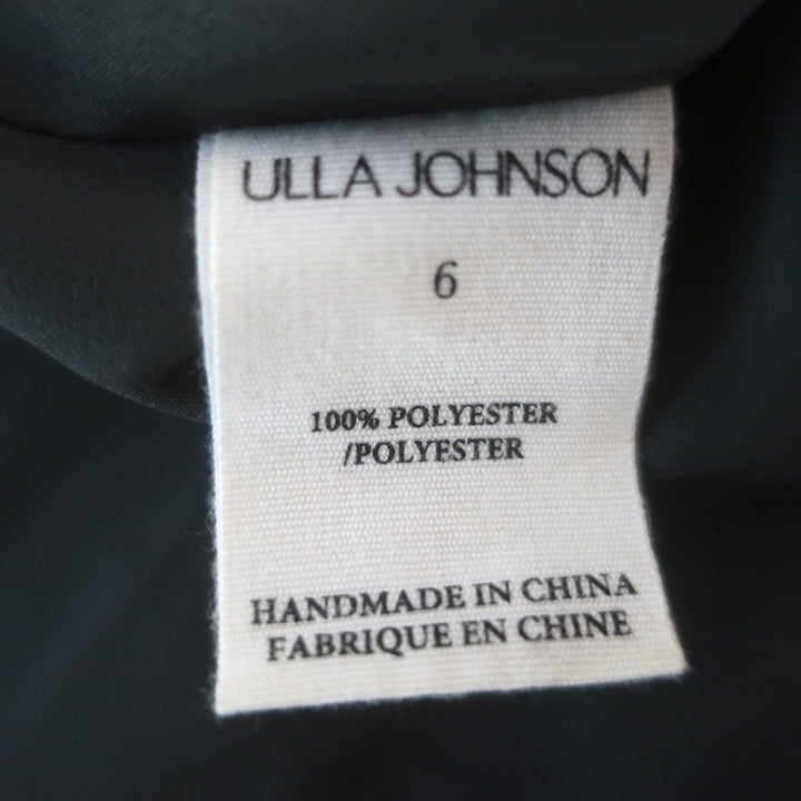 Ulla Johnson Gwen Puff Sleeve Mini Dress Obsidian Marble Print Taffeta Size 6