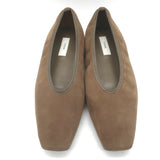 Toteme Minimalist Suede Ballet Flats Mushroom Brown Size 38