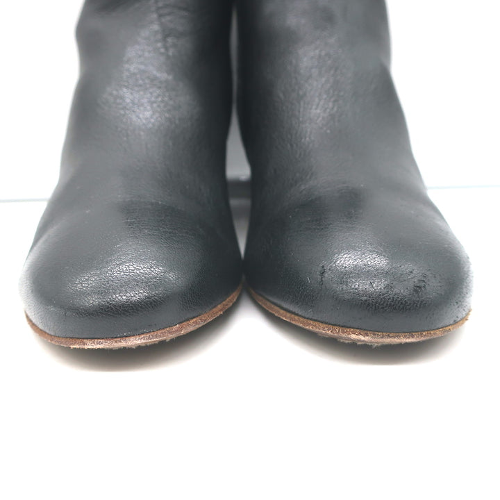 Officine Creative Lolie Ankle Boots Black Grained Leather Size 38.5