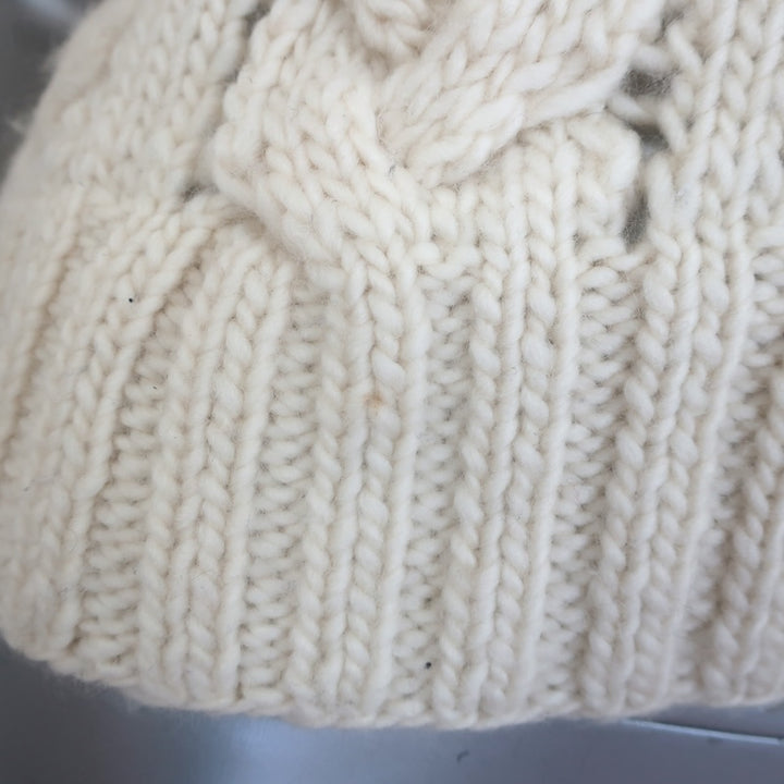 Ulla Johnson Hutton Short Sleeve Cable Knit Sweater Ivory Wool Size Petite
