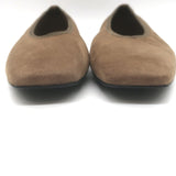 Toteme Minimalist Suede Ballet Flats Mushroom Brown Size 38