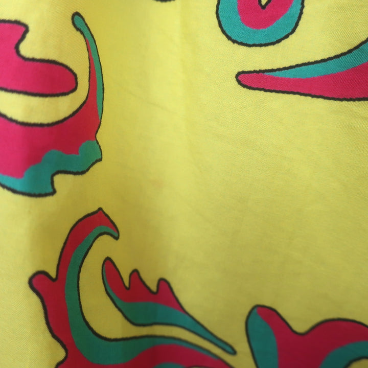 La DoubleJ Smock Midi Dress Yellow Cartwheel Giallo Print Cotton Size Small