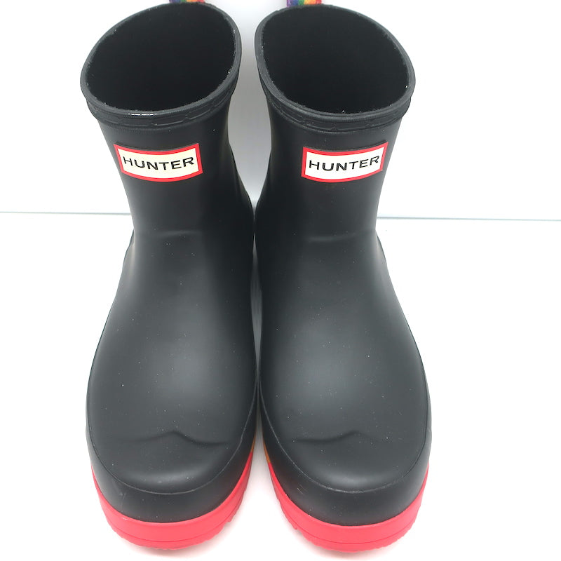 Hunter Original Pride Play Flatform Rain Boots Black/Rainbow Size 7