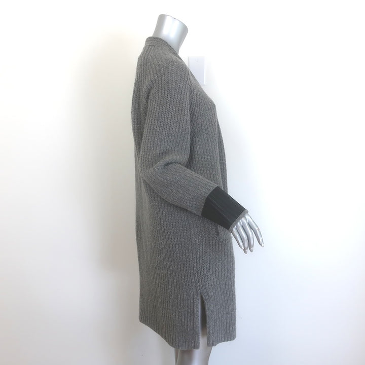 Rag &amp; Bone Bonnie Striped-Sleeve Cardigan Gray Ribbed Wool Size Extra Small