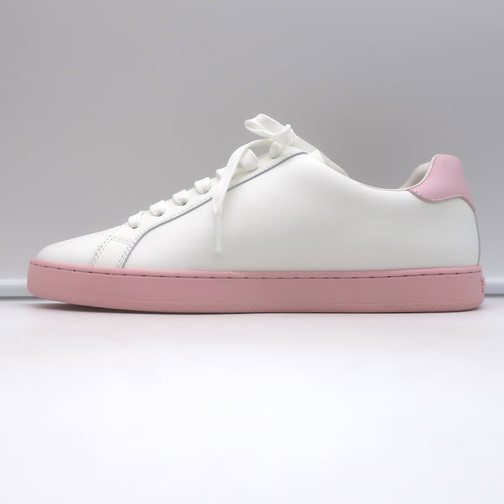 Palm Angels Palm One Low Top Sneakers White &amp; Pink Leather Size 39 NEW