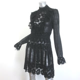 Anna Sui Ruffled-Bib Crochet Lace Dress Black Size 6