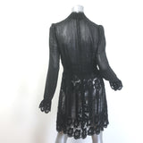 Anna Sui Ruffled-Bib Crochet Lace Dress Black Size 6