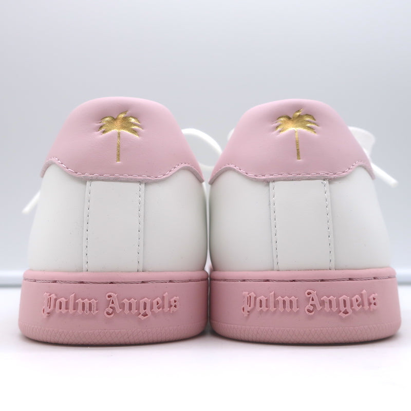 Palm Angels Palm One Low Top Sneakers White &amp; Pink Leather Size 39 NEW